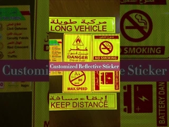 Custom Long Vehicle Keep Distance No Smoking Fuel Danger Reflective Sticker for Saudi Arabia