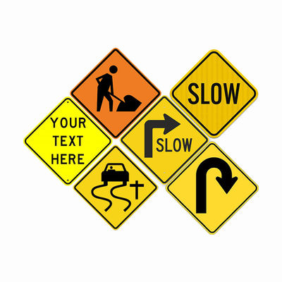 Good price Custom Yellow Slow Down Warning Reflective Traffic Signs For Road Safety online