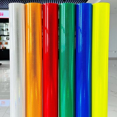 Good price Fluorescent Neon Yellow Green Diamond Grade Retroreflective Sheeting Material online