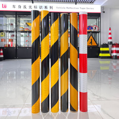 Good price Flexible Choice Prismatic Reflective Sheeting With Yellow And Black Stripes For Warning Strips Bridges online