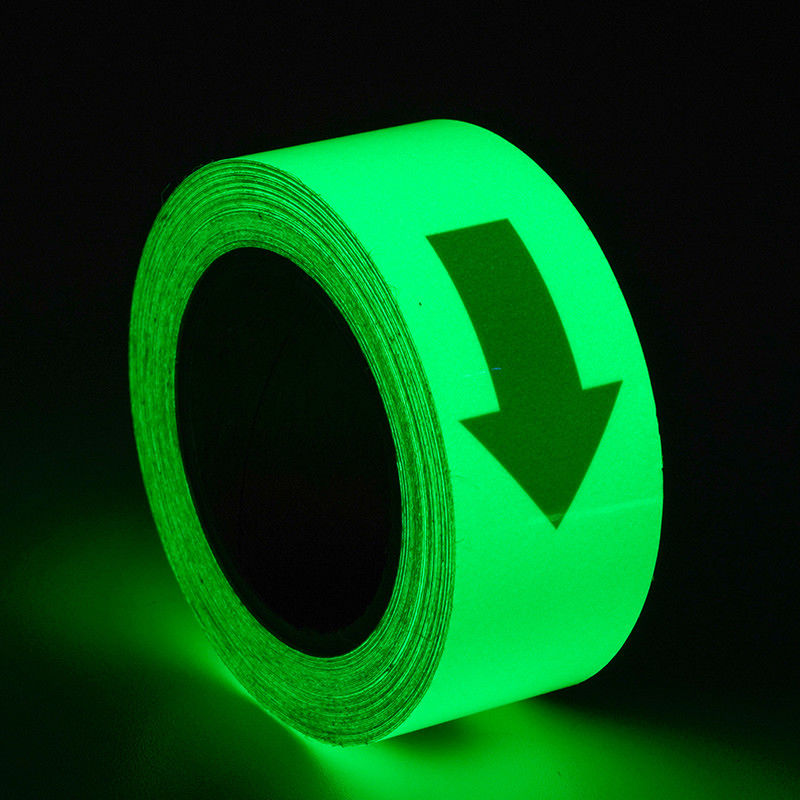 Self Adhesive Permanent Glow In The Dark Tape Vinyl Strips for Wall Ceil