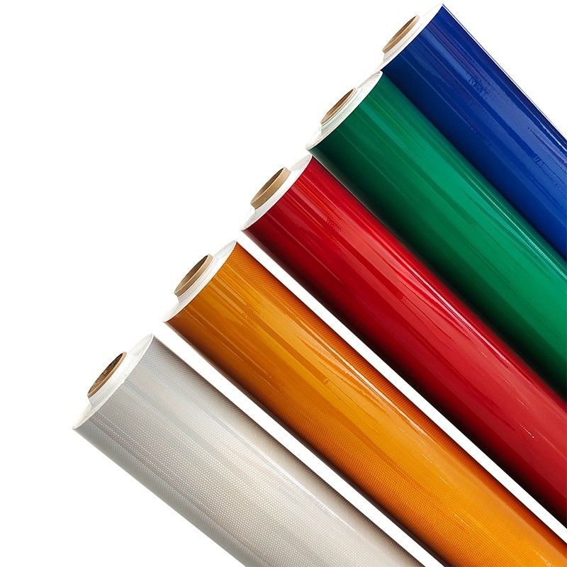 High Intensity Self Adhesive Road Sign Reflective Sheeting Vinyl Film For Night Outdoor Safety