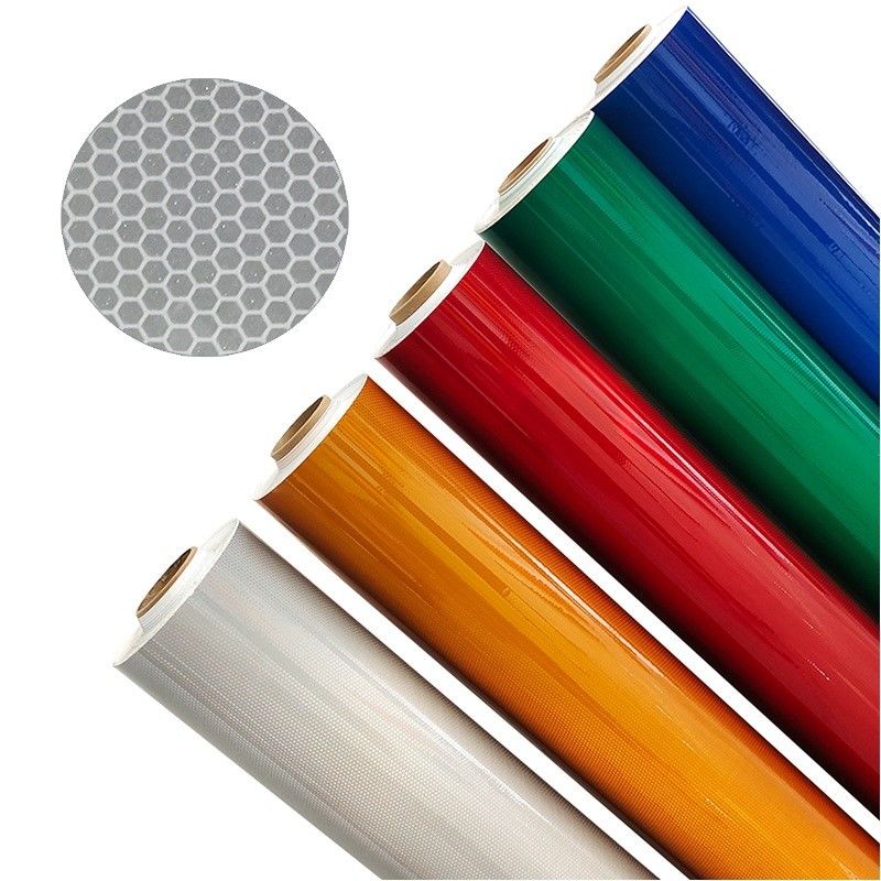 High Intensity Self Adhesive Road Sign Reflective Sheeting Vinyl Film For Night Outdoor Safety