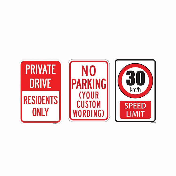 Custom Mandatory Regulatory Road Signs Retro Reflective Traffic Signs White Black Red