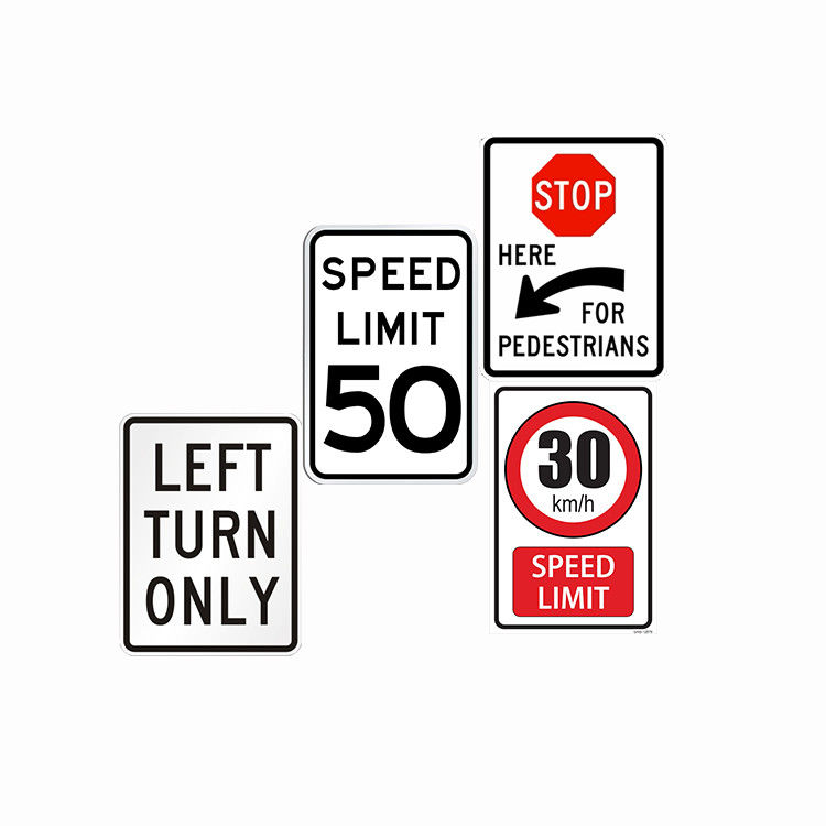 Custom Size Shape Aluminum Reflective Traffic Road Signs 1mm 2mm 3mm Thickness