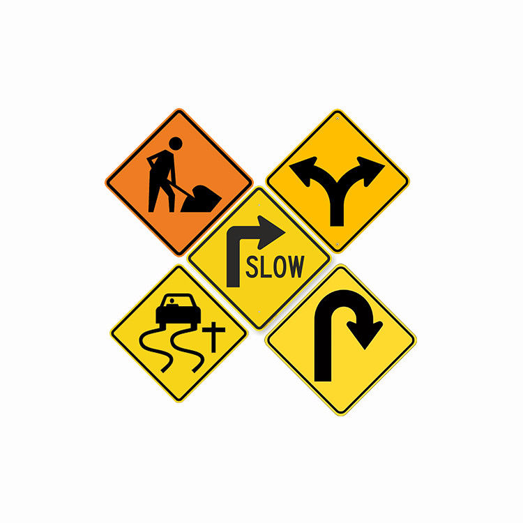 Custom Aluminium Metel Reflective Traffic Stop/Slow Road Sign Train Construction Traffic Warning Signs