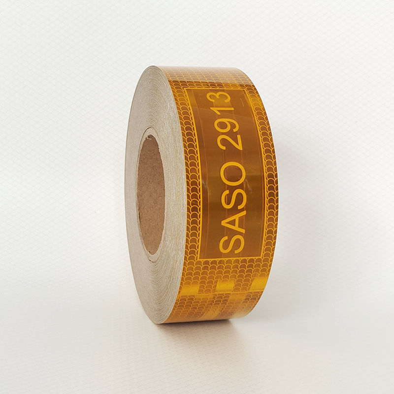 Yellow SASO 2913 Metallized Self Adhesive Prismatic Reflective Tape For Middle East Market