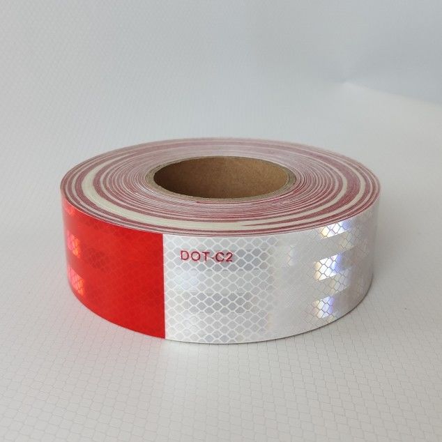 Waterproof Reflective Tape DOT-C2 Red and White Adhesive  For Trailer , Outdoor