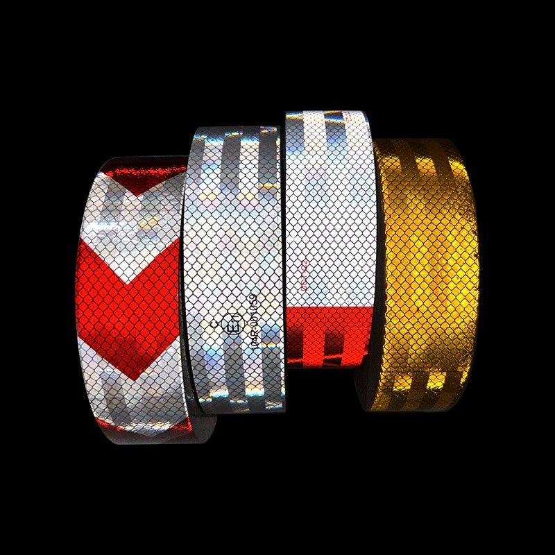 Waterproof Reflective Warning Sticker Red And White Self Adhesive Conspicuity Tape For Truck