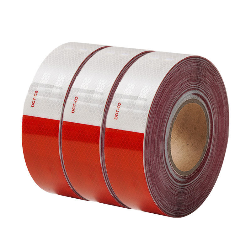 LU Traffic Safety DOT-C2 CertificateReflective Strip PET Material Red White Checkered Warningfor Vehicle/Truck/Trailer