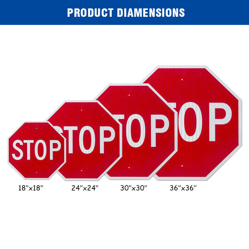 12 x 12 Inches Octagon Street Slow Warning Reflective Signs