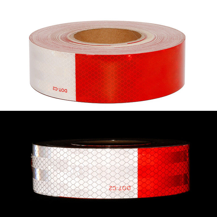 Trailer Reflective Tape Outdoor DOT C2 Reflector Tape 2 Inch X 150 Feet Waterproof White and Red