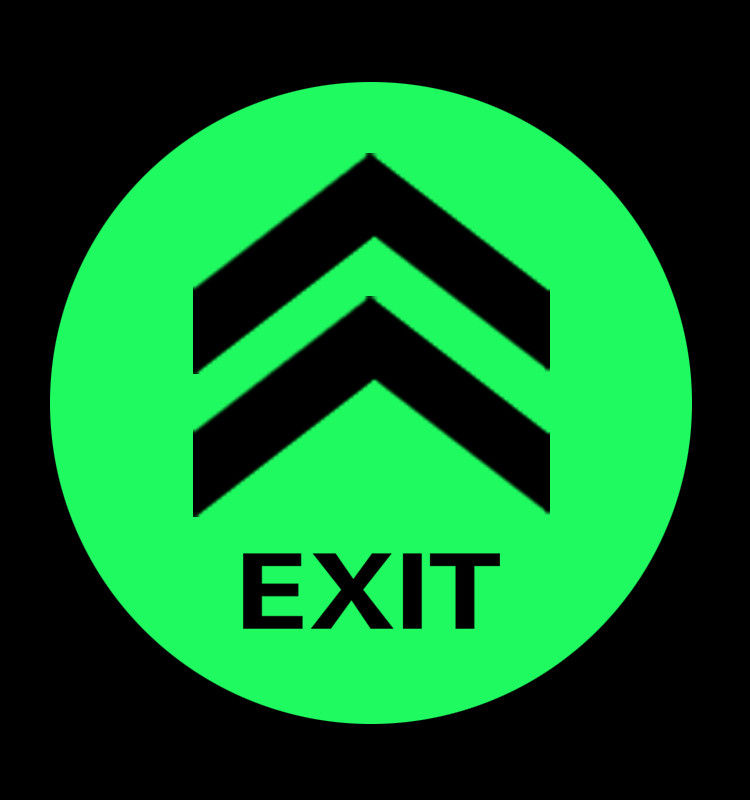 1.24X45.7m Adhesive Night Luminous Film For Safety Exit Graphic Design Photoluminescent Luminous