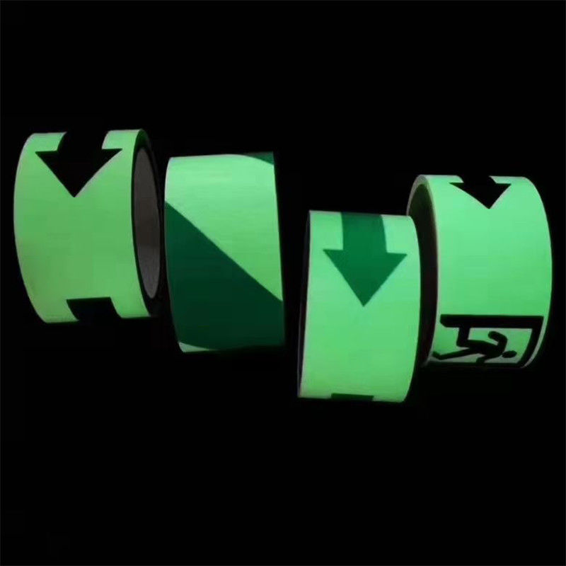 1.24X45.7m Adhesive Night Luminous Film For Safety Exit Graphic Design Photoluminescent Luminous