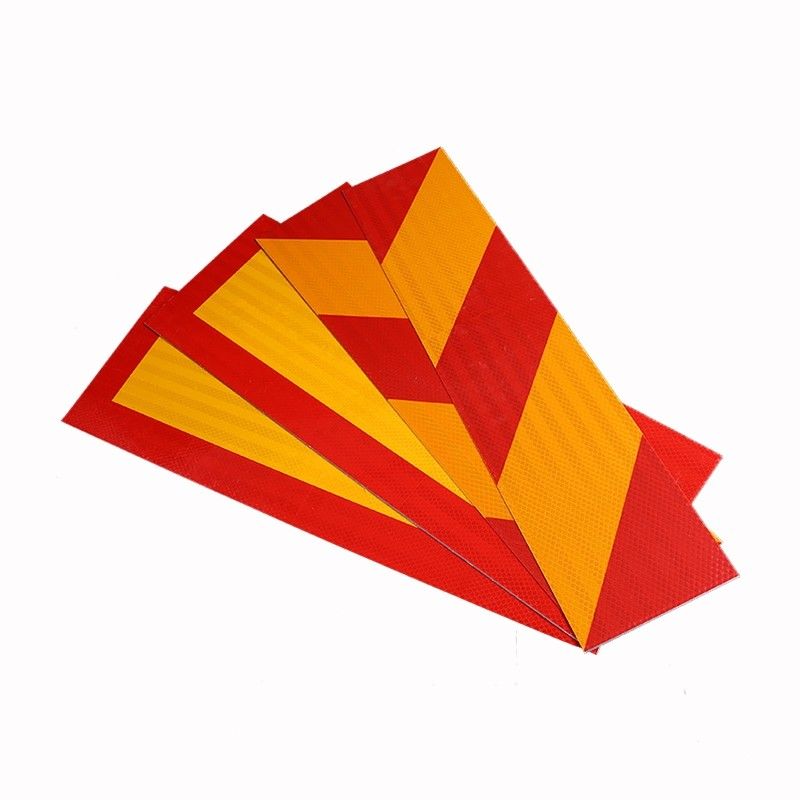 Yellow and Red Striped Aluminum Reflector Reflective Chevron Sticker For Heavy Truck