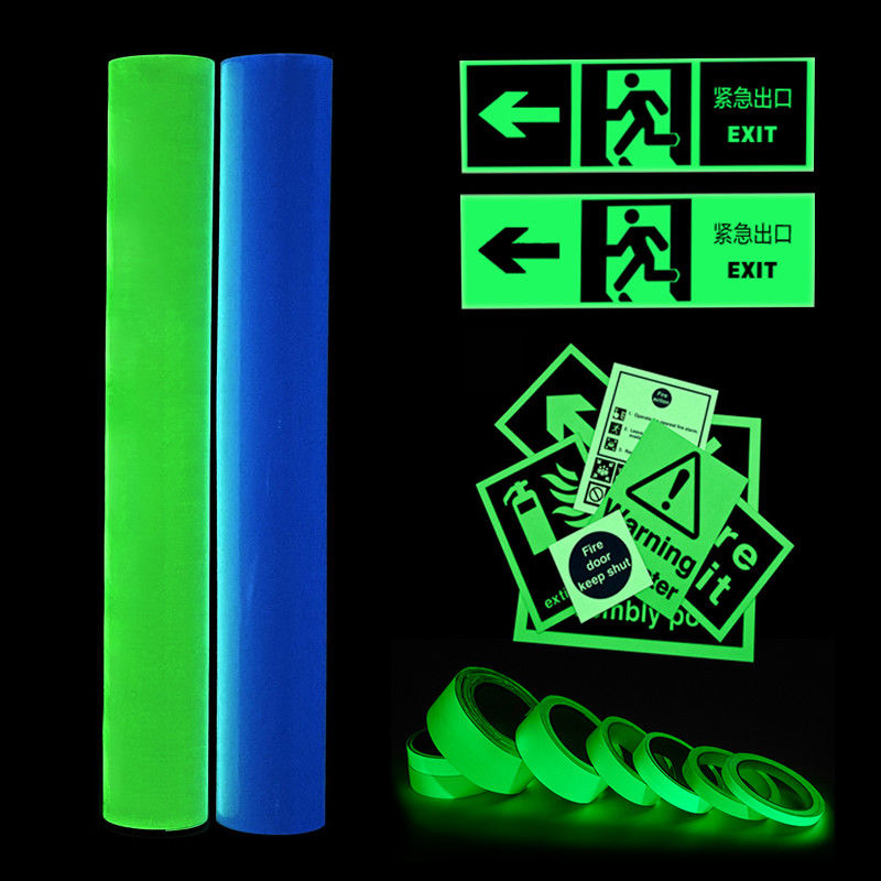 Digital Inkjet Printing Glow In The Dark Film Paper Self Adhesive For IMO Exit Safety Signs