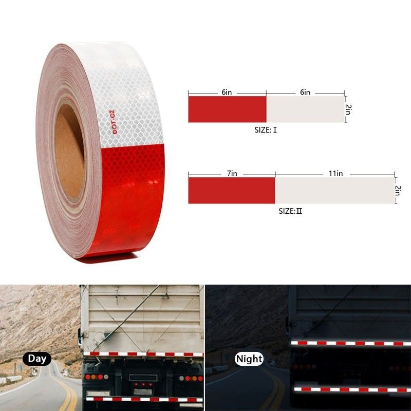 Size Customized Vehicle Reflective Tape Sticker DOT-C2 Conspicuity Tape Markings Sheets
