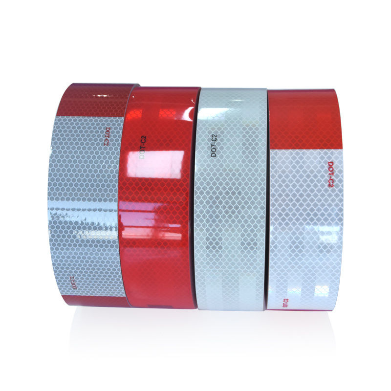 Red and White DOT C2 Approved Self Adhesive Reflective Safety Tape for Trailers Trucks