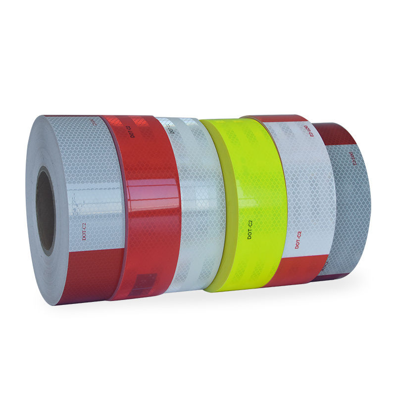 Red and White DOT C2 Approved Self Adhesive Reflective Safety Tape for Trailers Trucks