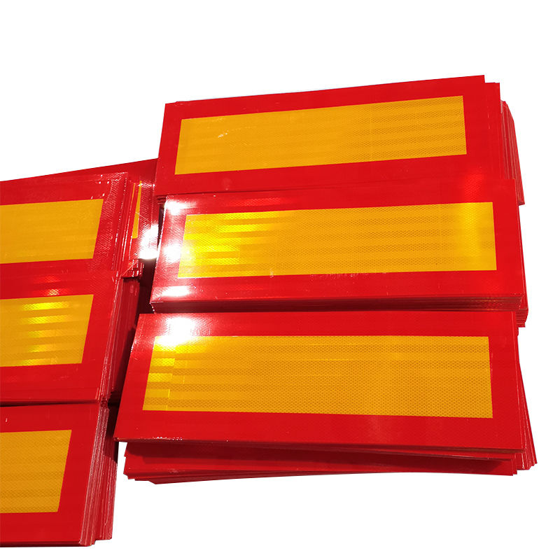 Vehicle Conspicuity Markings Yellow and Red Striped Aluminum Reflector Reflective Chevron Sticker For Heavy Truck