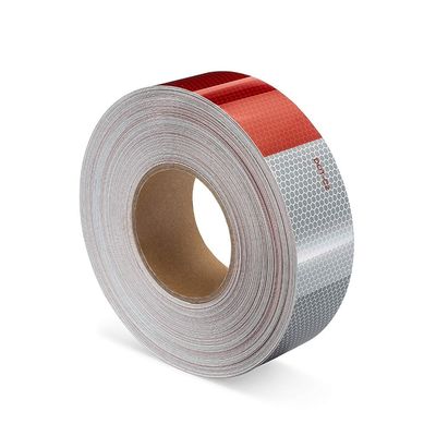 Good price Red White DOT-C2 High Visibility Reflective Tape for Trucks Glass Bead Structure online