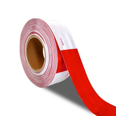 Good price 2 Inch Red And White Prismatic Reflective Caution Warning Tape For Trailers online