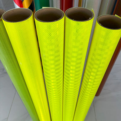 Good price Fluorescent Yellow Green Orange Micro Prismatic High Intensity Reflective Vinyl online