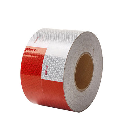 Good price White Red Conspicuity Prismatic Truck Warning DOT Reflective Tape online