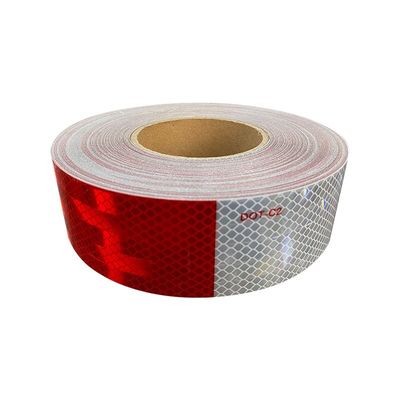 Good price Self Adhesive DOT-C2 Red And White Prismatic Retro Reflective Reflector Tape Stickers For Vehicle Trailer Truck online