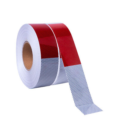 Good price Red & White Glass Bead DOT Reflective Tape  for Vehicle Safety Markings online
